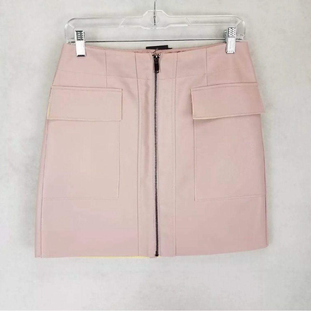 NWT 21 Saints Mauve Vegan Leather Cargo Miniskirt, Small